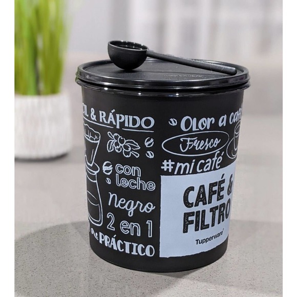 Tupperware Coffee Station Canister Set Holds Filters & Coffee Black W/LID NEW - Picture 4 of 6